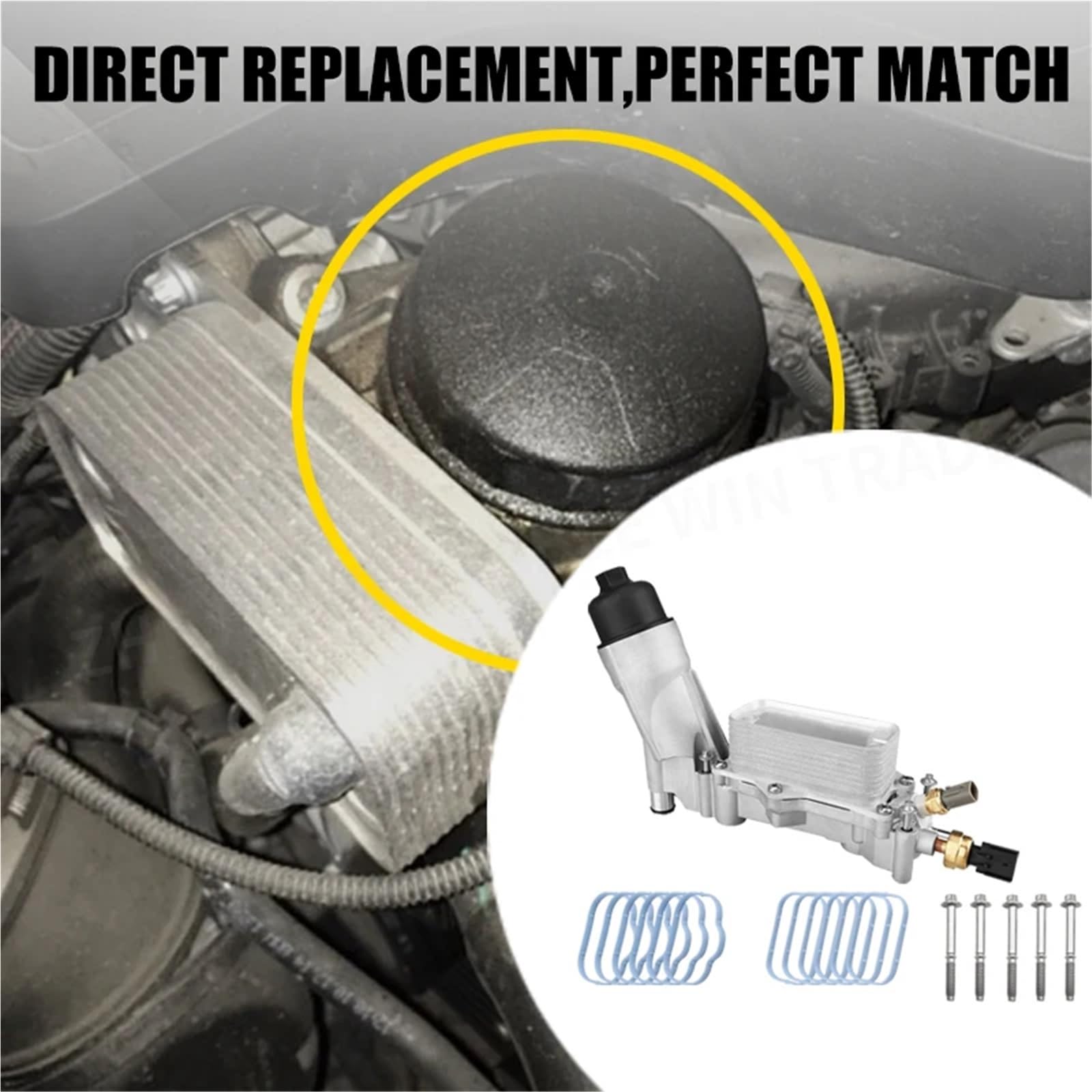 68105583AF Alloggiamento del filtro dell'olio motore in alluminio, adatto per Jeep, adatto per Grand, adatto per Cherokee, adatto per Dodge(Style 1)