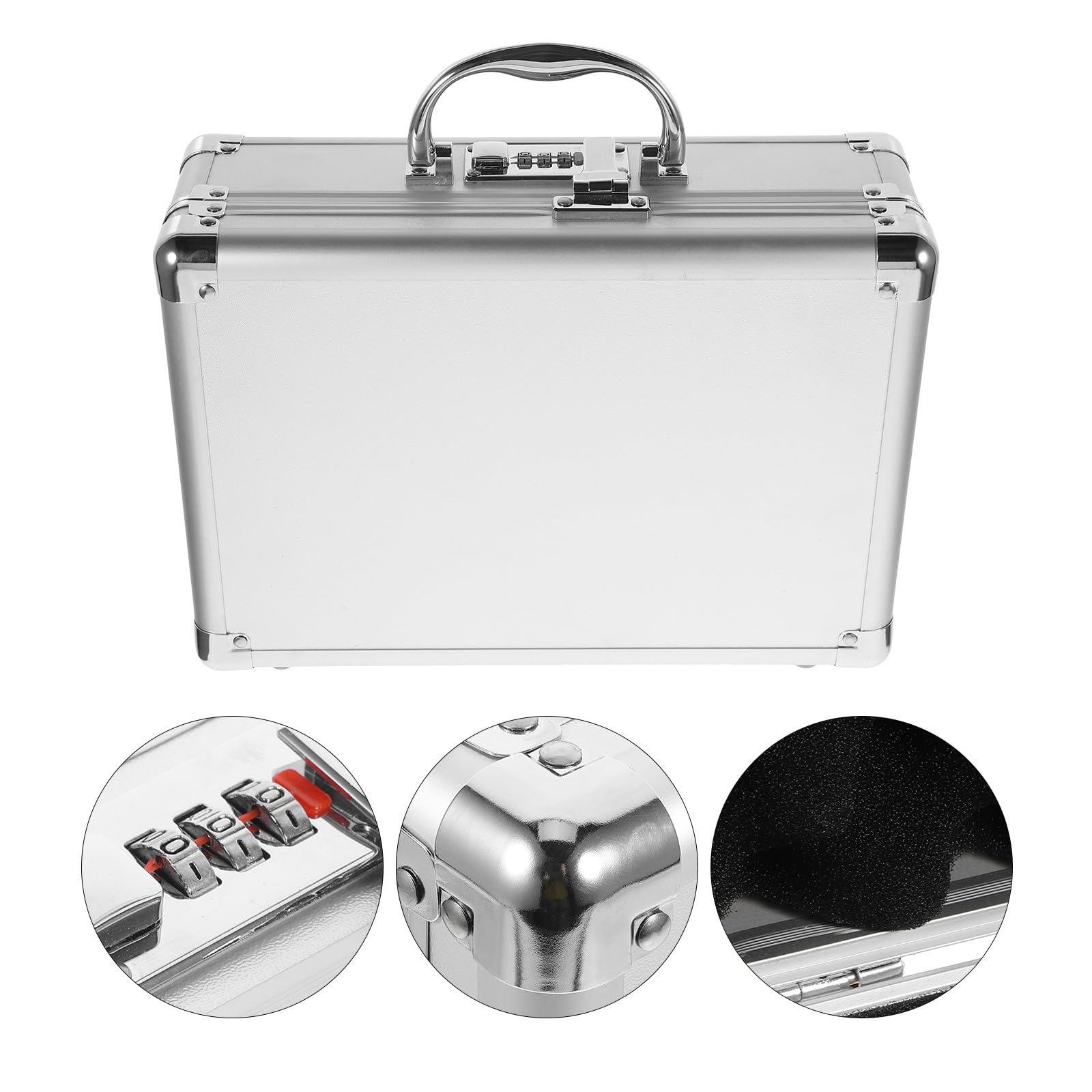 Estuche de Transporte de Herramientas de Aleación de Aluminio Plata | Interior de Espuma, Carcasa Rígida Resistente a Deformación, para Avión y Coche
