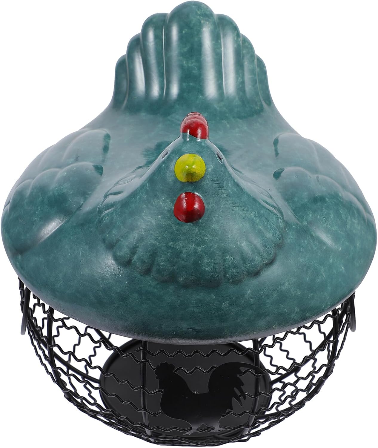 Iron Art Egg and Fruit Storage Basket, Light Blue Organizer, Decorative Household Container for Pantry and Countertop Storage