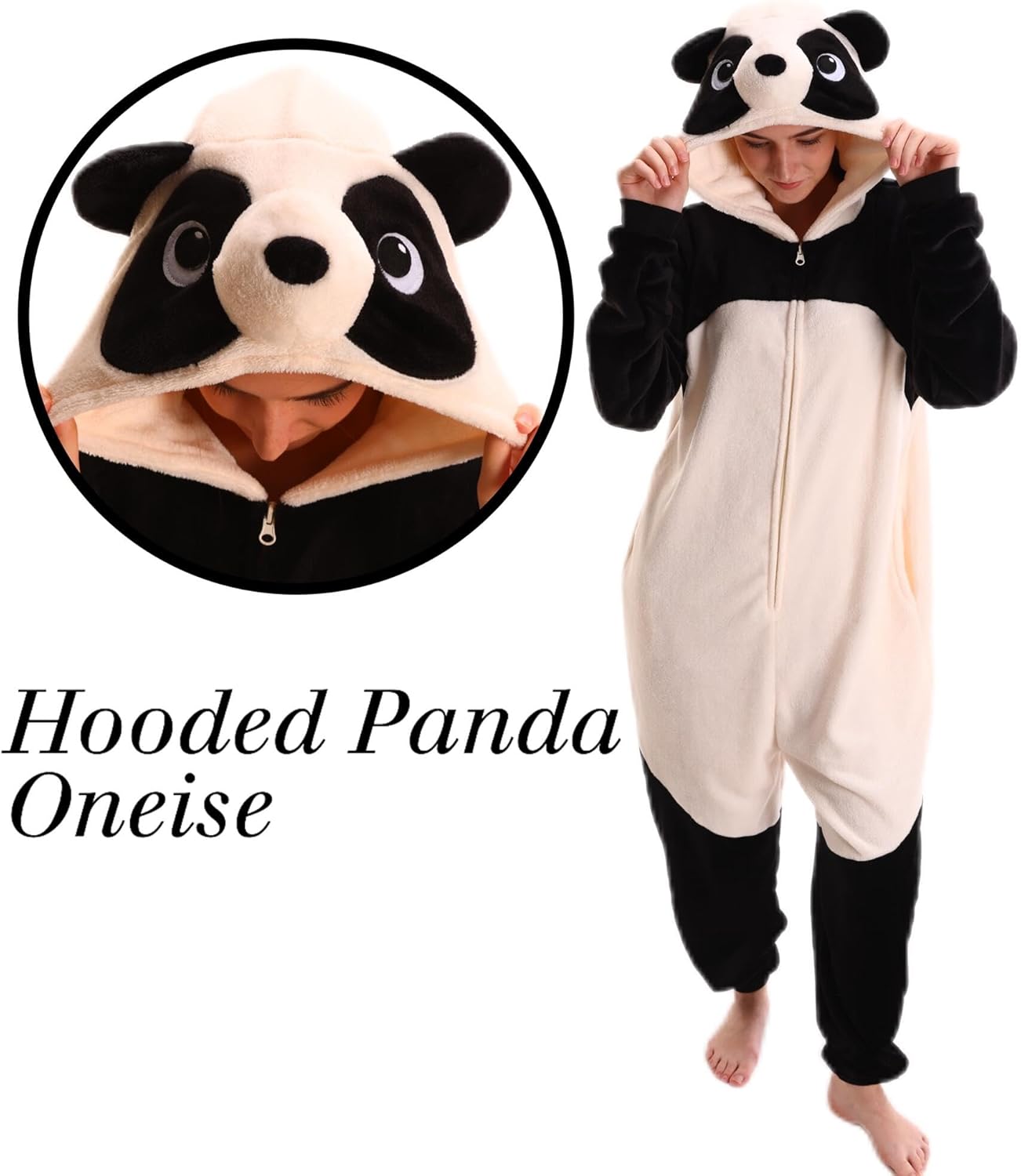 COSUSKET Snug Fit Unisex Adult Onesie Pajamas, Flannel Cosplay Animal One Piece Halloween Costume Sleepwear Homewear - Image 2