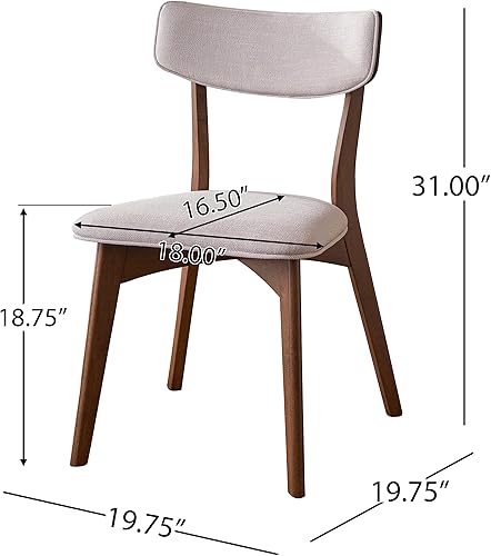 Miniatura 3 de Christopher Knight Home Abrielle Mid-Century - Sillas de comedor modernas con marco de madera de caucho, juego de 2 piezas, color beige claro y