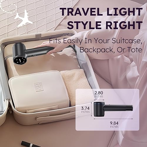 Miniatura 5 de Secador de pelo, secador de pelo iónico profesional para secado rápido, bajo ruido, ligero, 600 millones de iones negativos de alta velocidad con