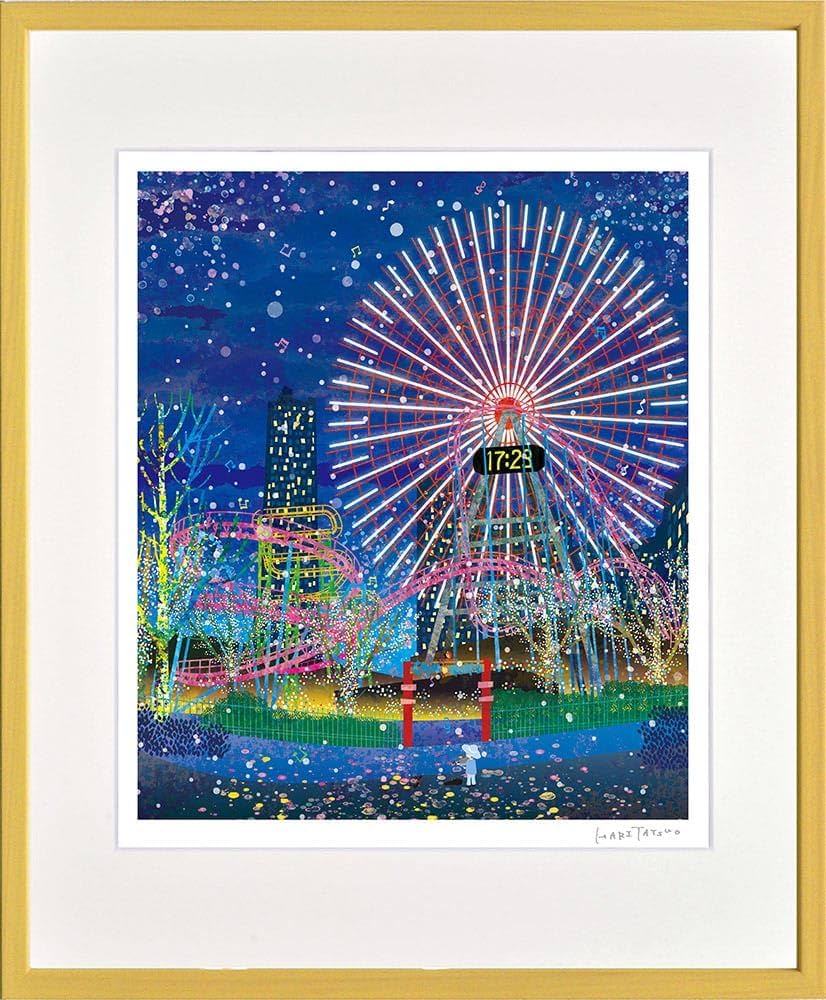 ガラストップフレーム　絵画　はりたつお 楽天市場】絵画 はり たつお ある港の風景（C1210