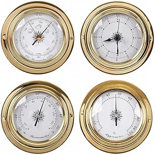 4PCS/Set Wall Mounted Weather Station Temperature Humidity Measurement Barometer Thermometer Hygrometer Clock Home Clock