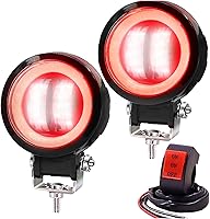 Vista 1 de Luces antiniebla de motocicleta Ourbest con interruptor, luces auxiliares de motocicleta de 3 pulgadas, luces led redondas halo, par de luces Blanco