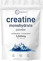 Vista 9 de Monohidrato de creatina en polvo, 17.64 oz (1.1 libras), 5000 mg por porción, creatina en polvo micronizada, sin sabor, puro, sin relleno, Keto