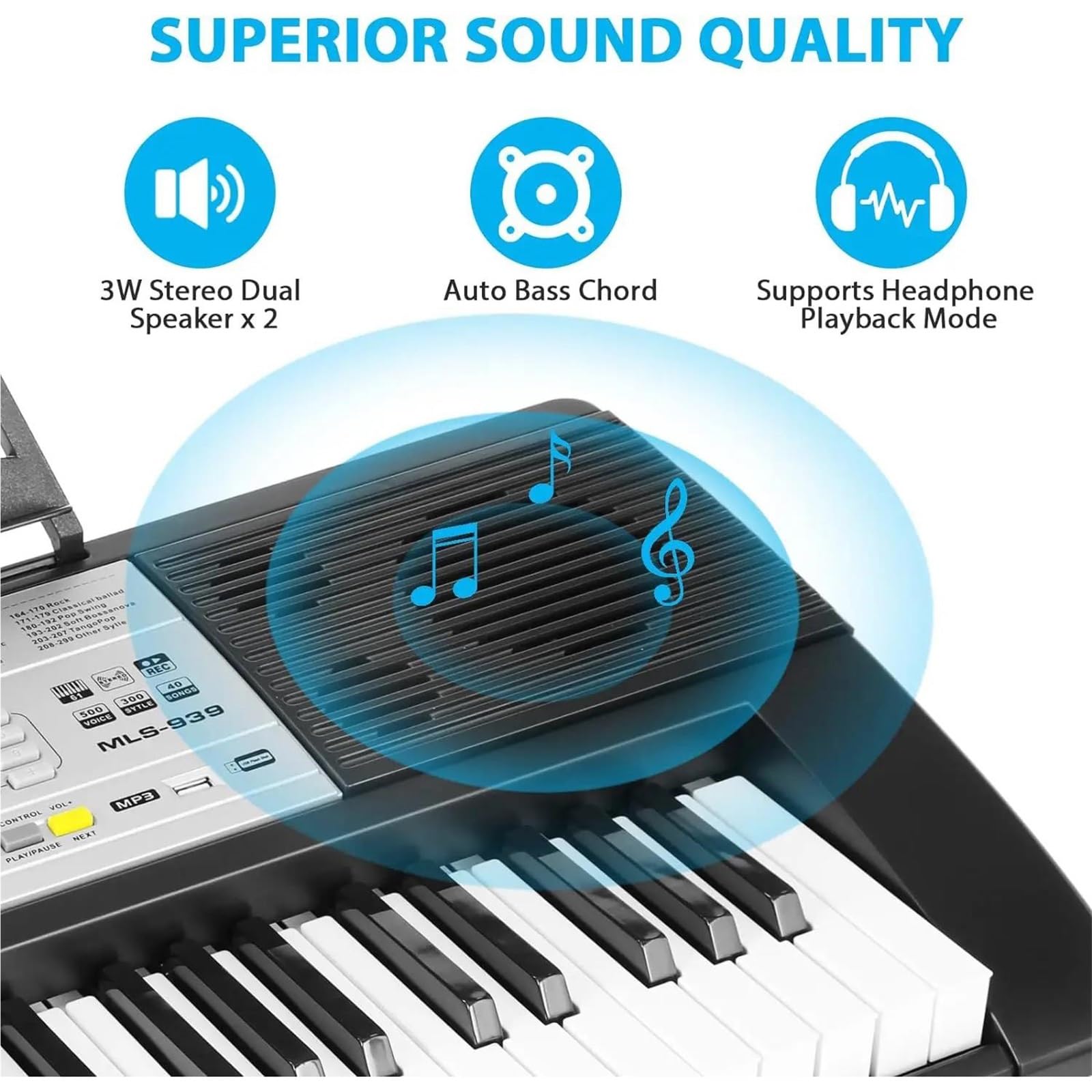 Elektroniczny Instrument Fortepianowy Zestaw Pianina Elektronicznego Z 61 Klawiszami Mikrofonem I Wbudowanymi Dwoma Głośnikami