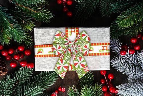 Miniatura 10 de 2 rollos de cintas de Navidad con borde con alambre de 10 yardas, cintas de arpillera con purpurina rosa de 2.5 pulgadas, cinta de copo de nieve