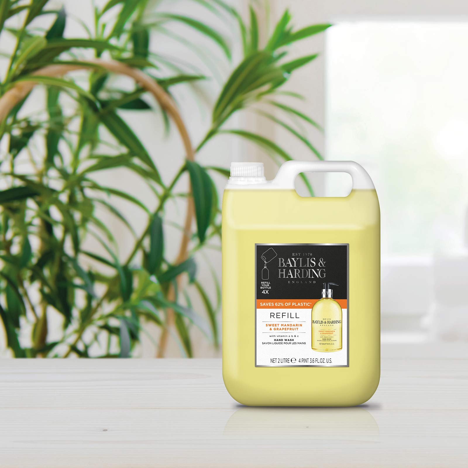 Baylis & Harding Detergente per le mani al mandarino dolce e pompelmo, ricarica da 2 litri (confezione da 3, totale 6 litri), vegano