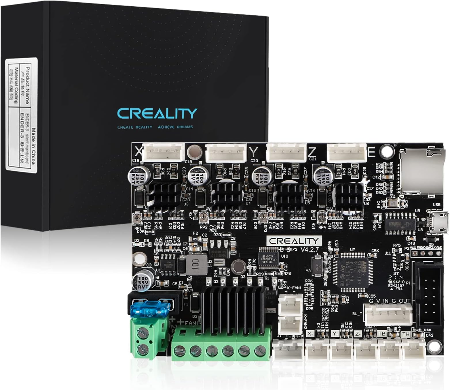 Official Creality 3D Printer Ender 3 Upgraded Silent Board Motherboard V4.2.7 with TMC2225 Driver Marlin 2.0.1 for Ender 3/ Ender 3 V2/ Ender 3 Pro/Ender 3 Max/Ender 3 Neo/3 V2 Neo/3 Max Neo