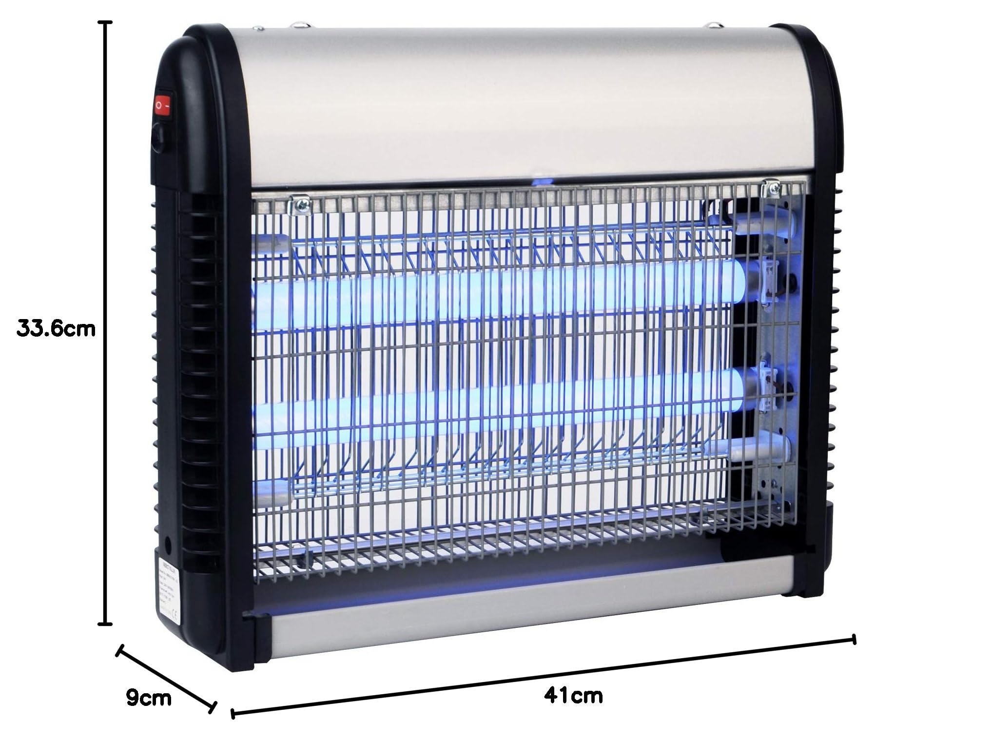 Simon - Uccide mosche e zanzariere elettriche, lampada anti-zanzare, per interni, uccide mosche elettroniche, illumina e uccide insetti, copertura di 80-100 m², luce LED 2 x 6,5 W, colore: nero