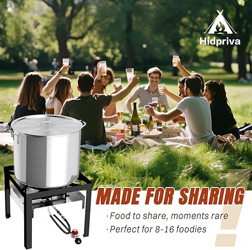 Miniatura 6 de Kit de caldera de cangrejos de 100QT, cubierta impermeable y escumador de 18 pulgadas, estufa de quemador de propano de 110,000BTU, regulador de