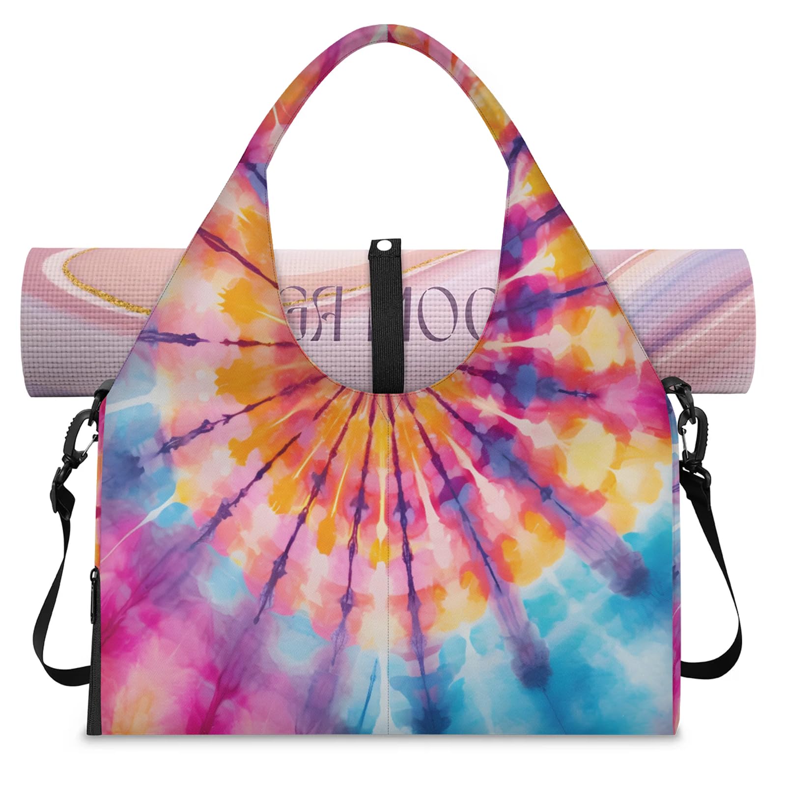 Bolsa de viaje L con compartimento para zapatos y diseño arcoíris funcional 8