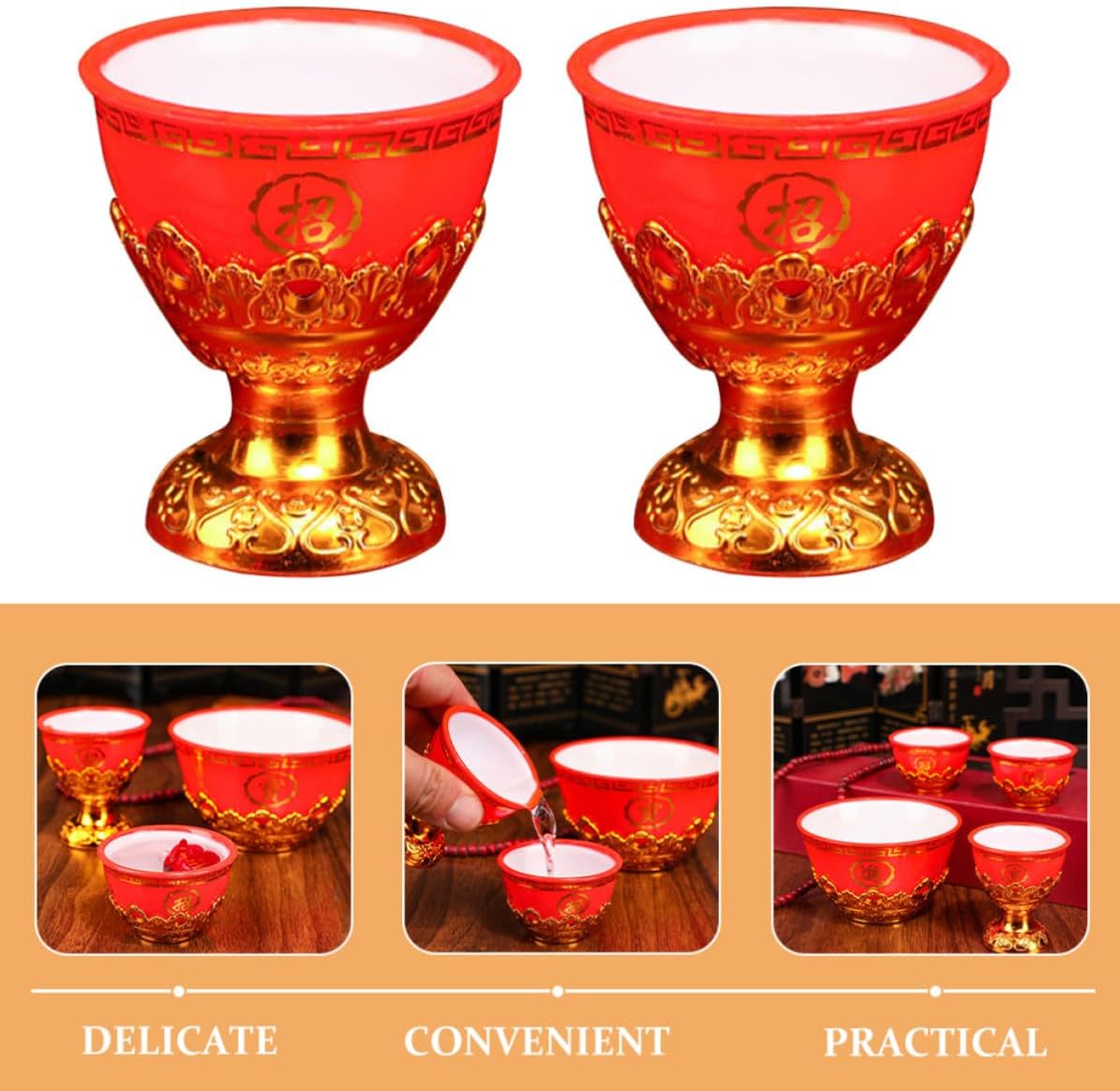 Hemobllo 6pcs Small Plastic Offering Cup 30ml for Buddhist Worship and Ritual Use, Multi-functional Decorative Water Offering Cup, Resistant to Aging for Prayer and Meditation