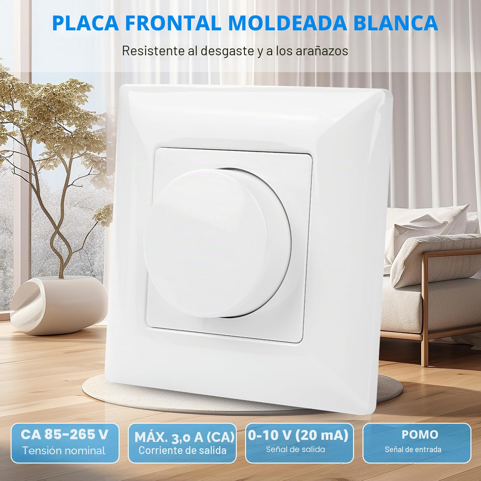 Regulador de luz dimmer led 0-10V interruptor regulador de luz Conecte fuente de alimentación LED regulable de 0/1-10V Para lámparas LED ajustables incandescentes y halógenos BQ-PTDIM