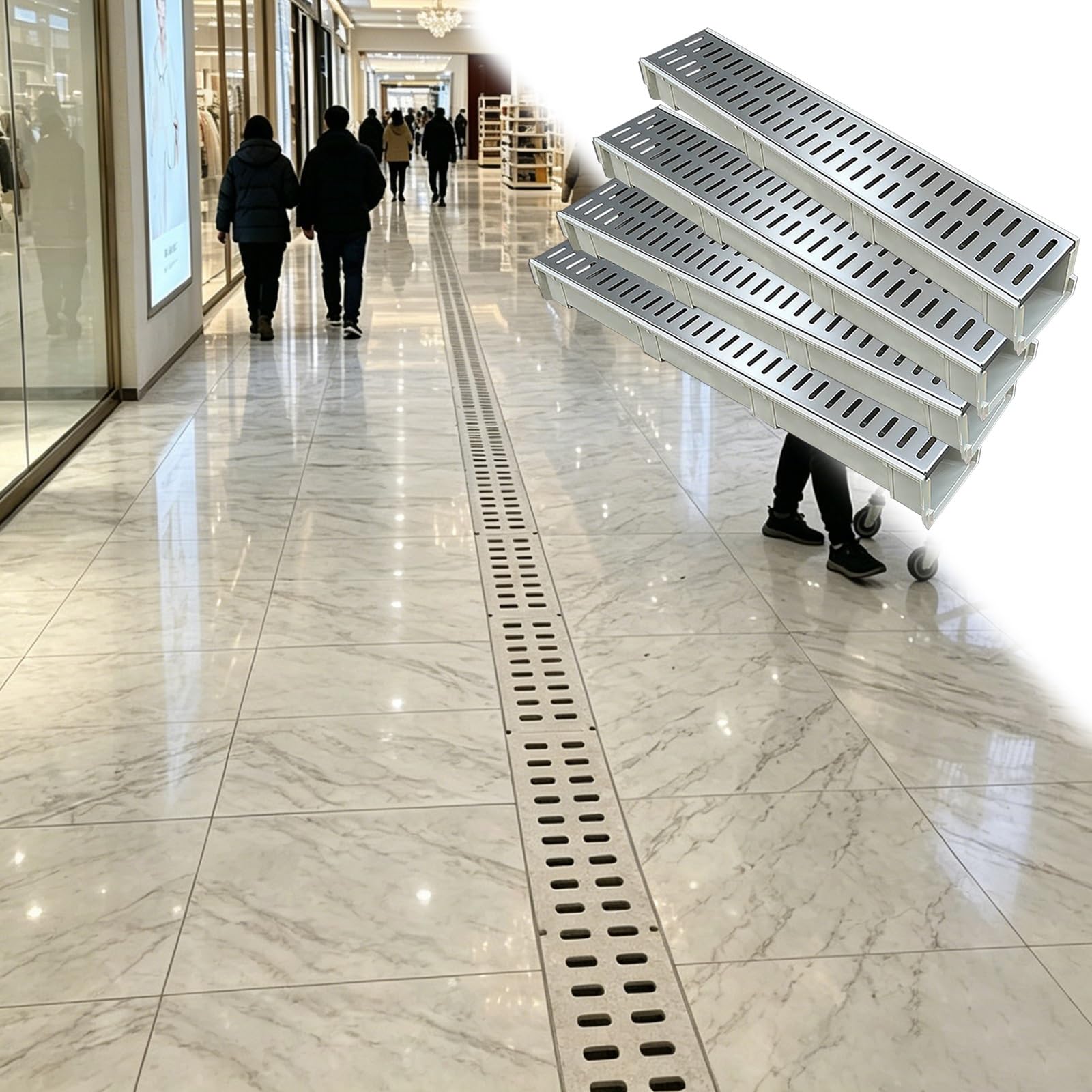 Kit de vidange d'intérieur avec couvercle pour stopper l'eau dans le centre commercial