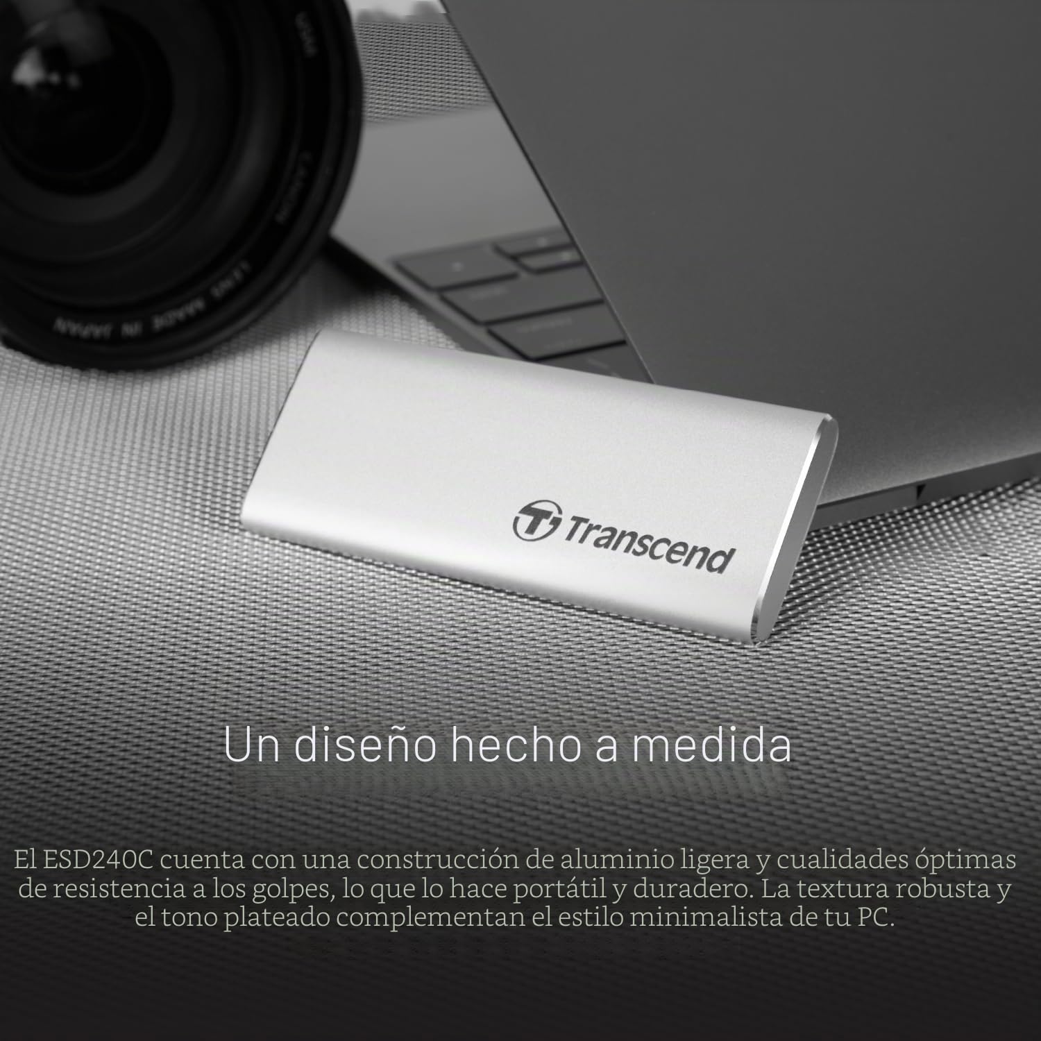 Transcend ESD240C - Disco Sólido Externo de 240 GB, USB 3.1 Gen 2 Tipo C (Lectura hasta 520MB/s)