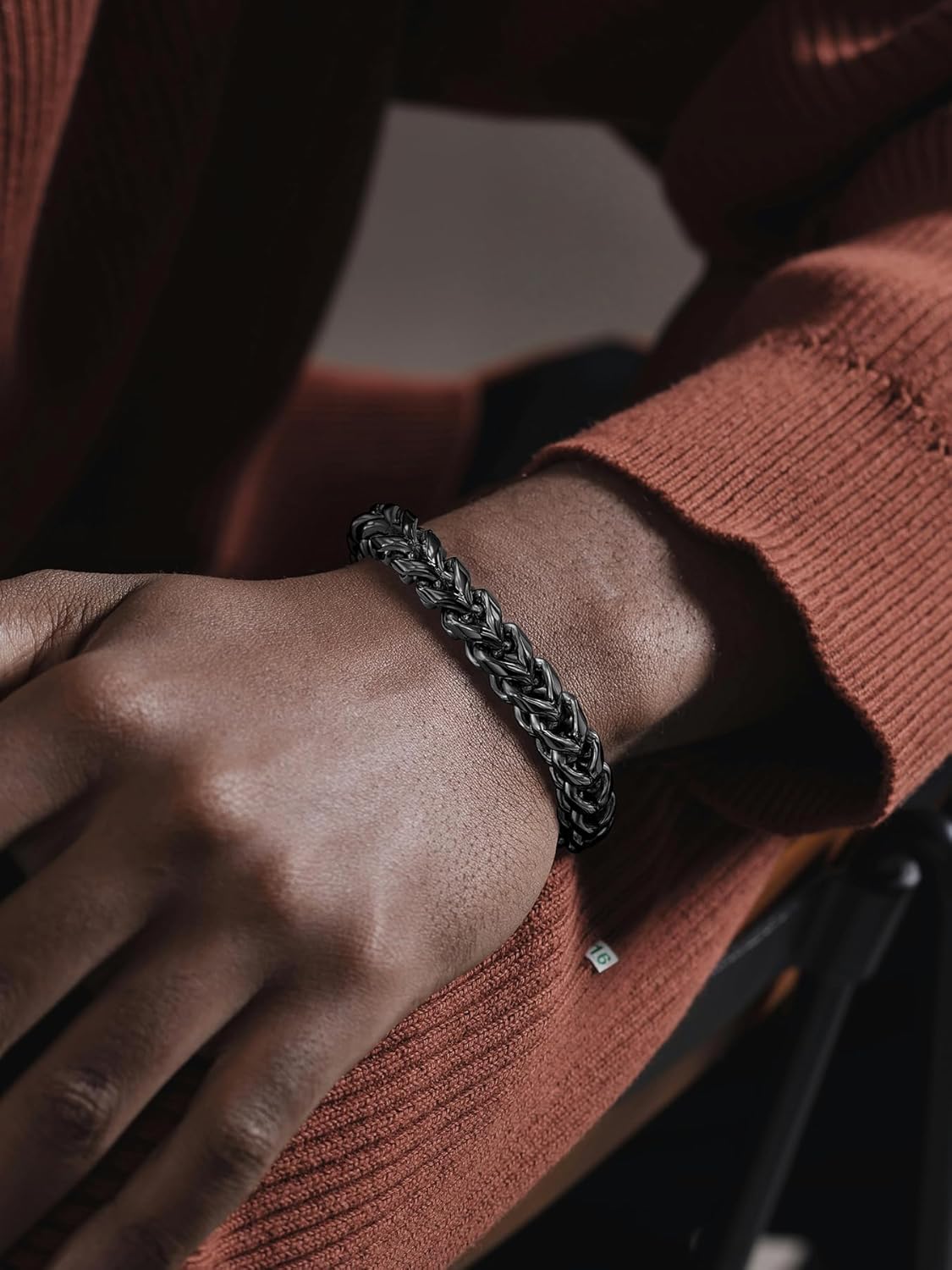 Mens Franco Chain Bracelet - 5MM, 8MM, 10MM Width - Stainless Steel/Black Metal/18K Gold Metal - Fold Over Clasp Jewelry Gift for Men, Dad, Husband - Image 2