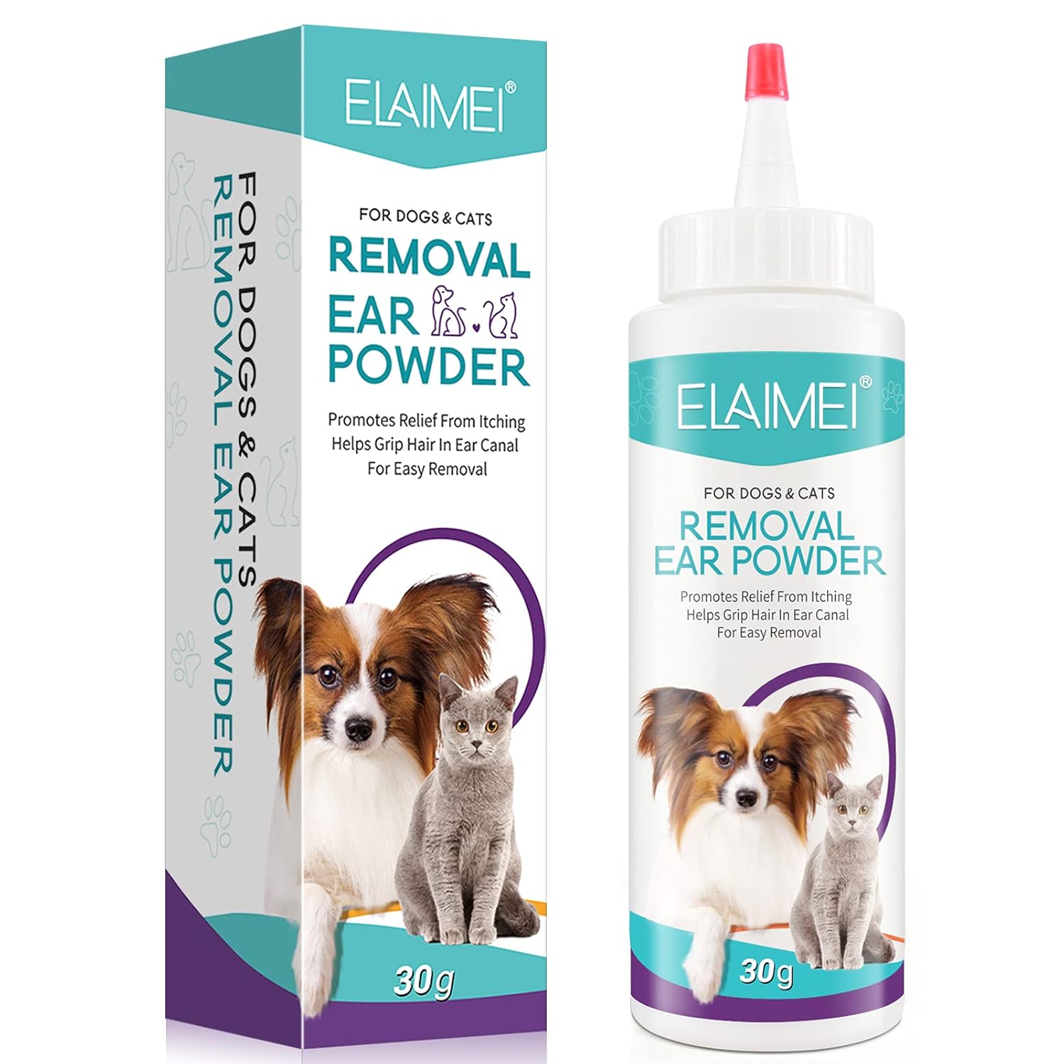 Dog Ear Cleaner 30g - Removal Ear Powder for Pets,Dog Ear Infection Treatment,Supports Infection Prone Ears, Ear Odor in Pets