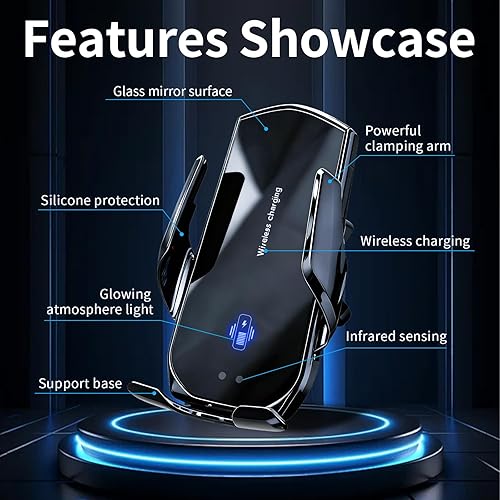 Miniatura 6 de Soporte de teléfono de coche para Ford F-150 Raptor 2021-2023, carga inalámbrica rápida de 15 W, sujeción automática de ventilación F-150, soporte