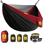 Camping Hammock with Mosquito Net, 500 lbs Portable Hammock with Tree Straps,2-in-1 Double/Single Travel hammocks Tent for Outside/Indoor/Backpacking/Beach-Black&Grey
