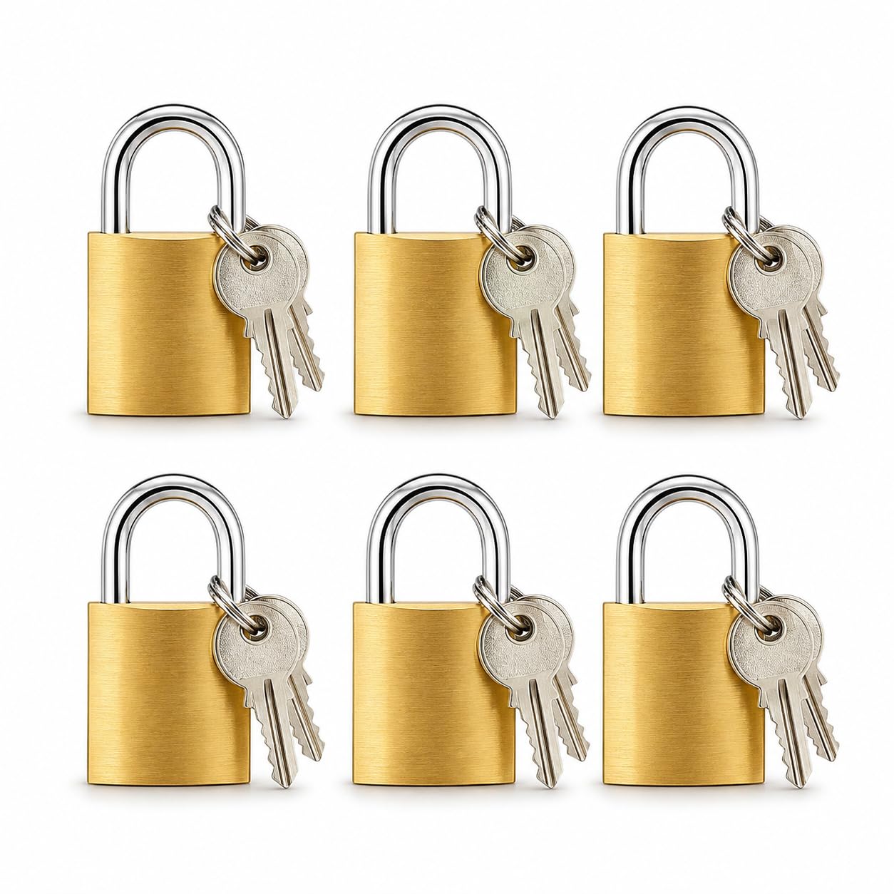 25mm Mini Brass Padlock with 2 Keys (Pack of 6) | Small Heavy Duty Lock for Luggage, Suitcase, Drawer, Cabinet, Toolbox, Locker, Storage Box | Rust Resistant Metal Security Lock-image-37