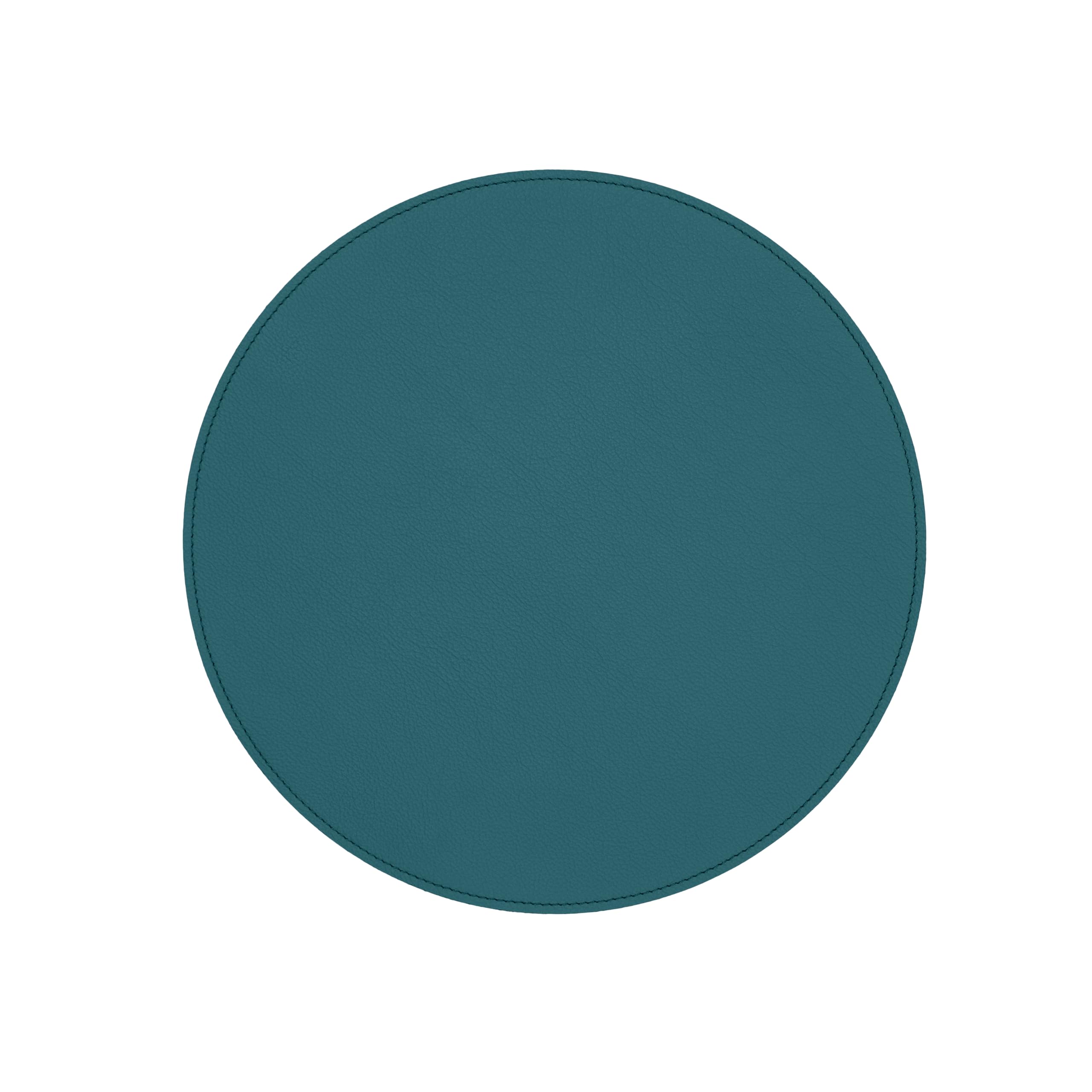 Eglooh - Apollo - Runde Schreibtischunterlage aus echtem Leder Türkisgrün Blau cm 60x60 - Handwerkliche Nähte und rutschfester Boden - Made in Italy