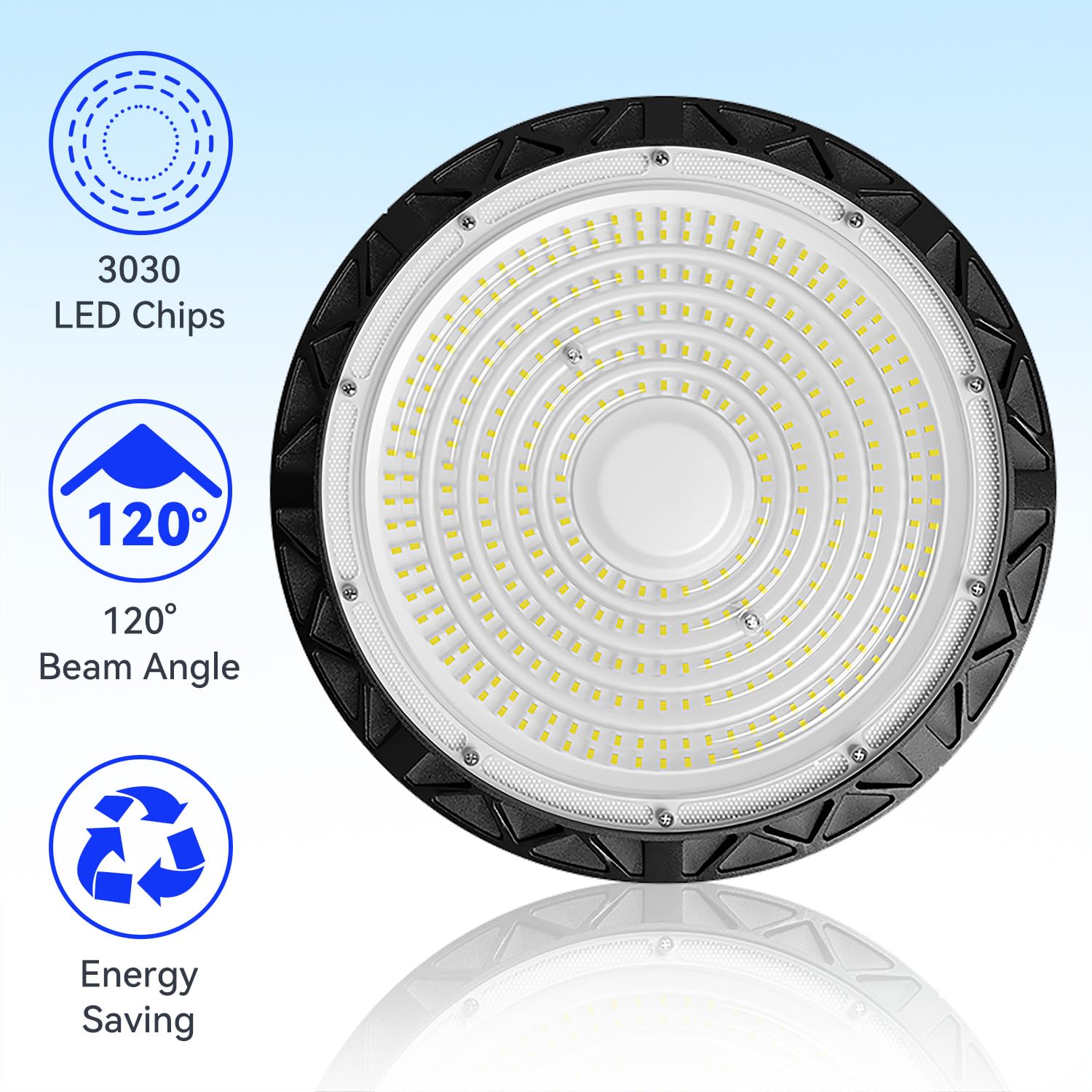 UFO LED High Bay Light 300W 20Pack High Bay LED Shop Lights 6000K with US Plug IP65 Waterproof — view 5