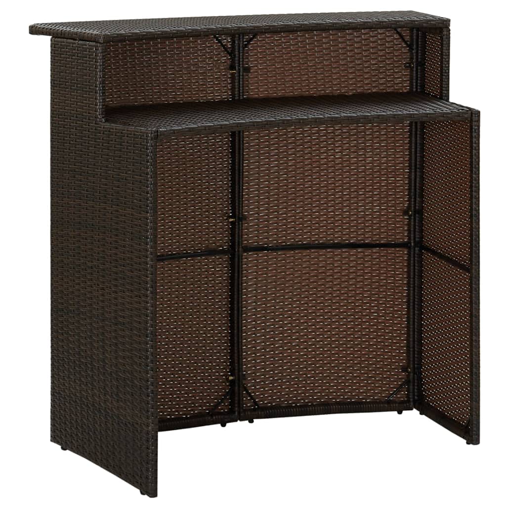vidaXL Mesa Alta de Jardín Muebles Mobiliario Cocina Salón Sala Estar Hogar Exterior Patio Estable Duradera Ratán Sintético Marrón 120x55x110 cm