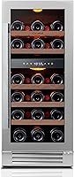 Vista 11 de Ca'Lefort Refrigerador de vino y bebidas de 24 pulgadas, refrigerador de vino de 60 latas y 20 botellas, 36-72 °F, enfriador de vino de doble zona