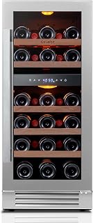 Ca'Lefort 15-Inch Dual Zone Wine Fridge - 28 Bottle Cooler, 40-65°F, Built-in/Freestanding, 3.0 cu.ft Glass Door Refrigerator