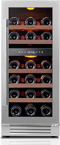 Ca'Lefort 15 Inch Wine Fridge, 28 Bottle Wine Cooler Refrigerator,