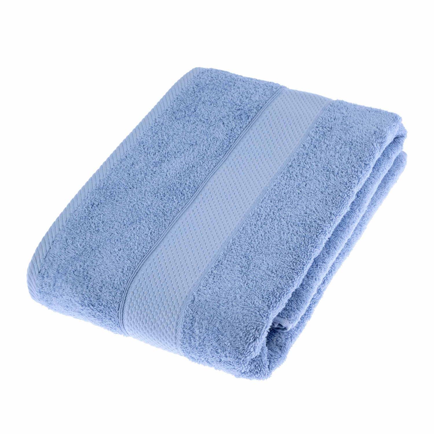HOMESCAPES Light Blue Turkish Cotton Set of 4 Face Cloths Flannel Super Soft Thick & Absorbent 500 GSM Towel Heavy Weight for everyday Luxury — view 100
