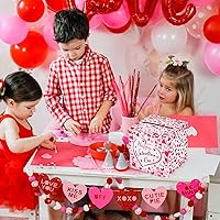 Vista 8 de Hxezoc Caja de Tarjetas de San Valentín Recuerdos Buzón Feliz Día de San Valentín Caja de Cartón para Aula de Niños, Día de San Valentín, Baby