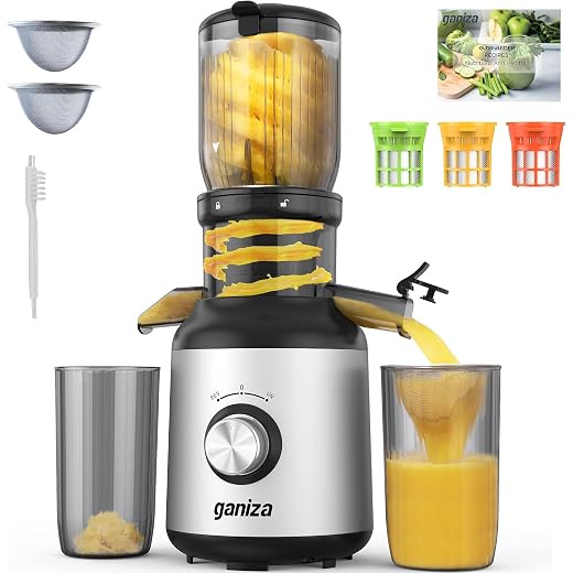 Ganiza Cold Press Juicer Machines, 4.06" Wide Feed Chute, High Juice Yield