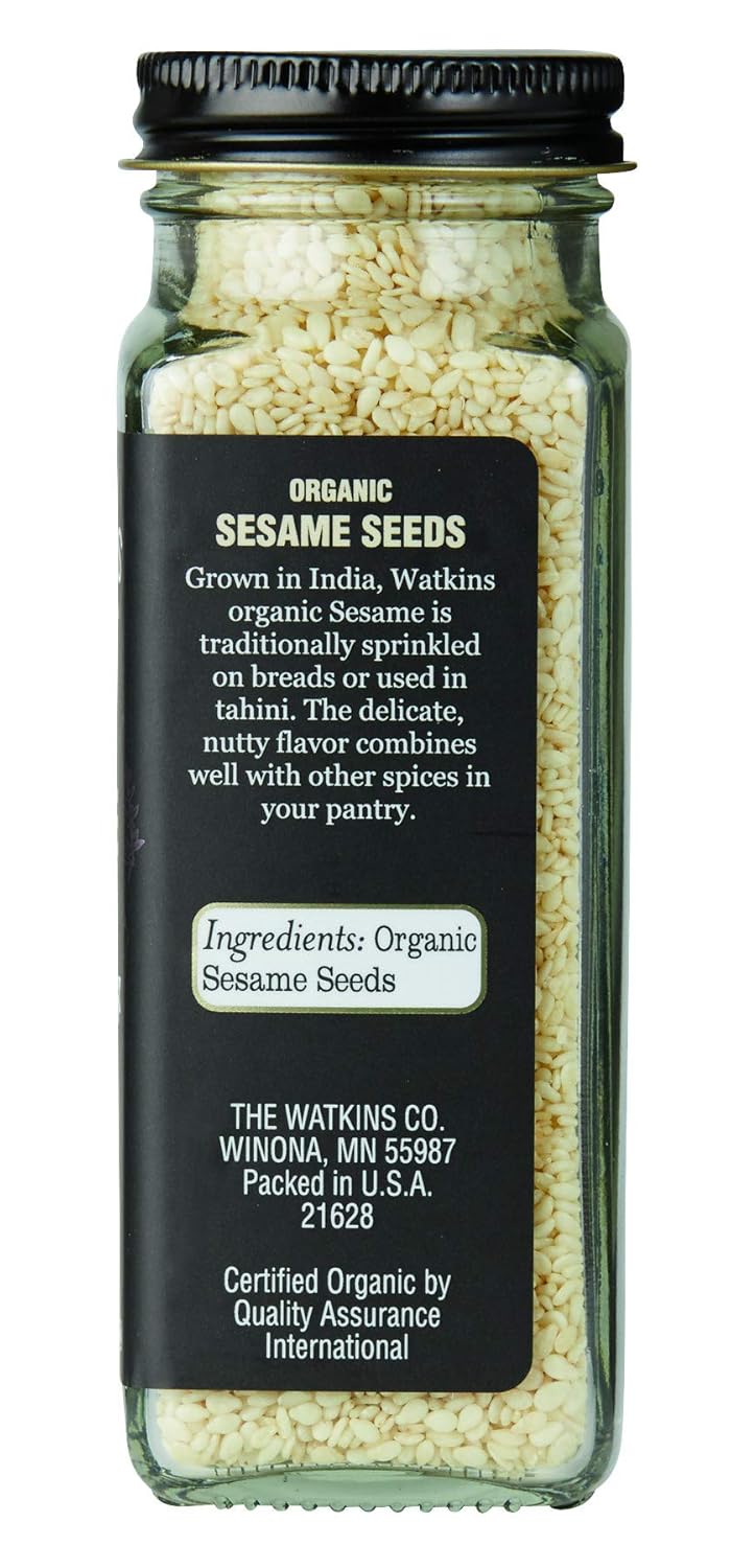 Watkins Organic Sesame Seeds, 2.8 Ounce Jar, 3-Pack