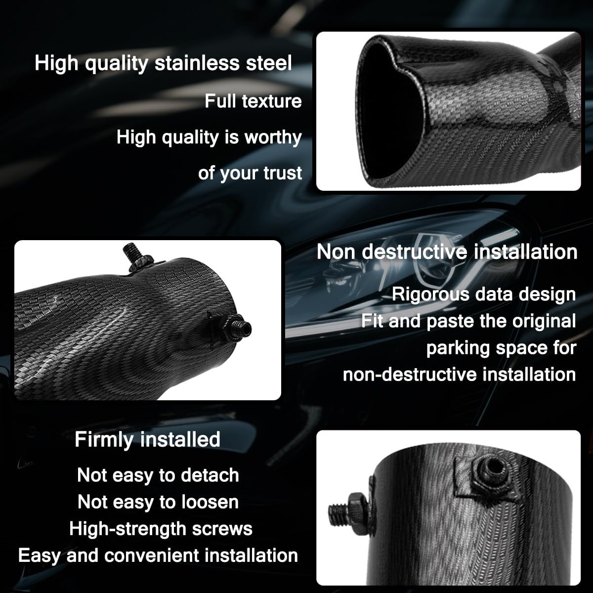 2.5" to 2.8" Car Exhaust Tip, 2.5" Inlet 2.8" Outlet 5.39" Long Stainless Steel Heart-Shaped Surface Polished Exhaust Tailpipe Tip, Rolled Edge Bolt on Diesel Pipe, Universal Fit (Pink)