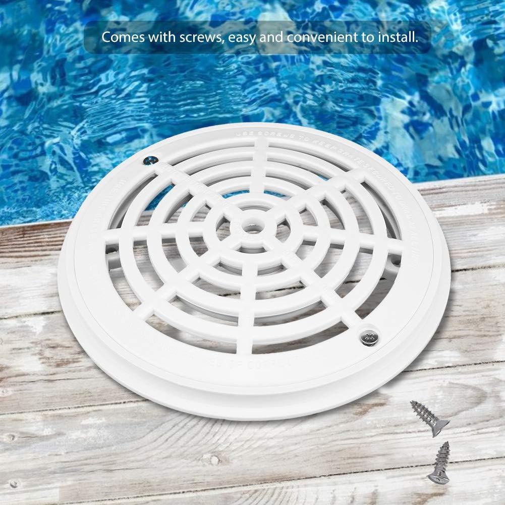 yolina 2Pcs Swimming Pool Drain Cover, AntiVortex Main Drain Suction Cover Plate for InGround