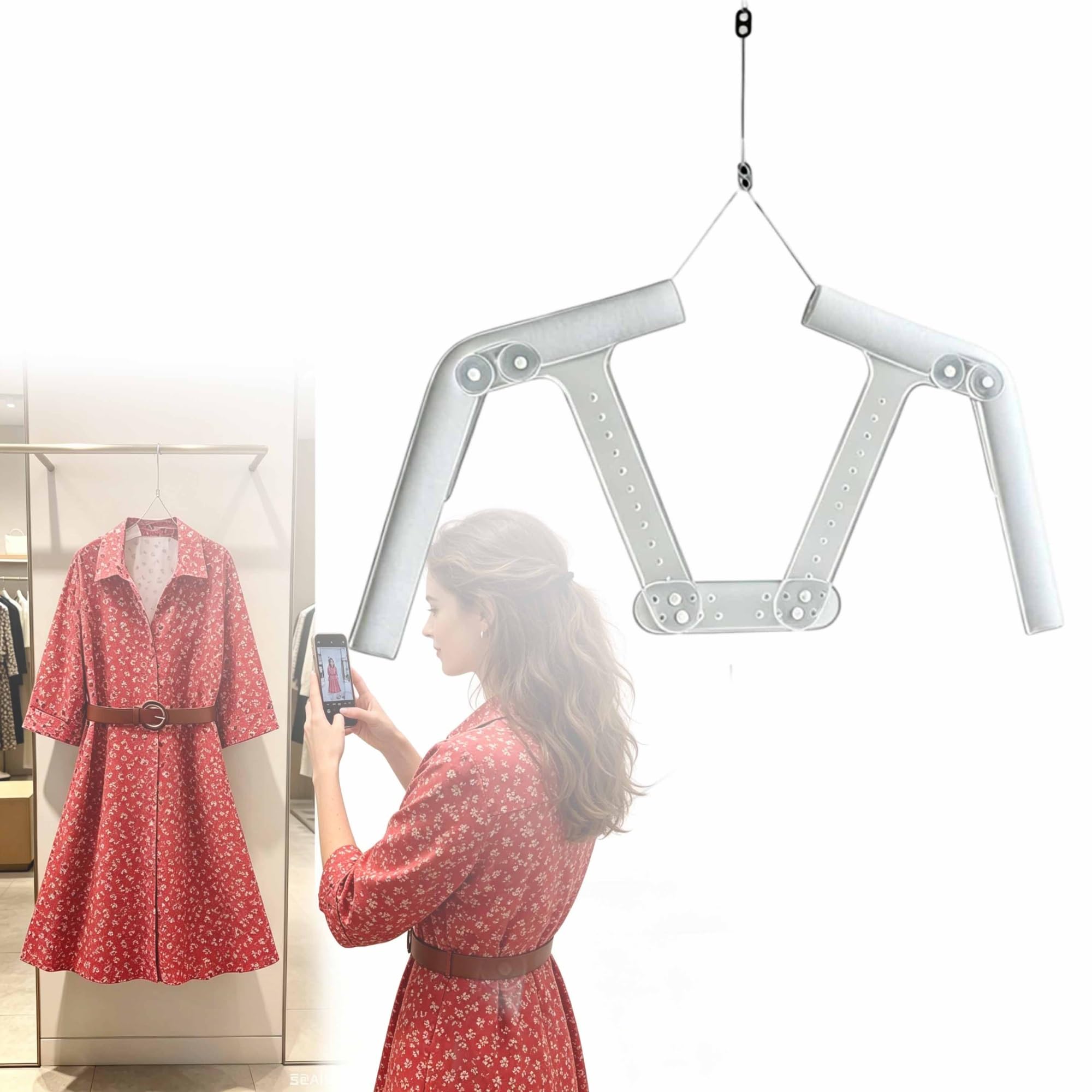 Invisible Hang Acrylic Dress Form, Shirt Display Stand, Clothing Photography Wall Mount Hanger, Adjustable Mannequin Torso for Vendors Shop(10pcs)