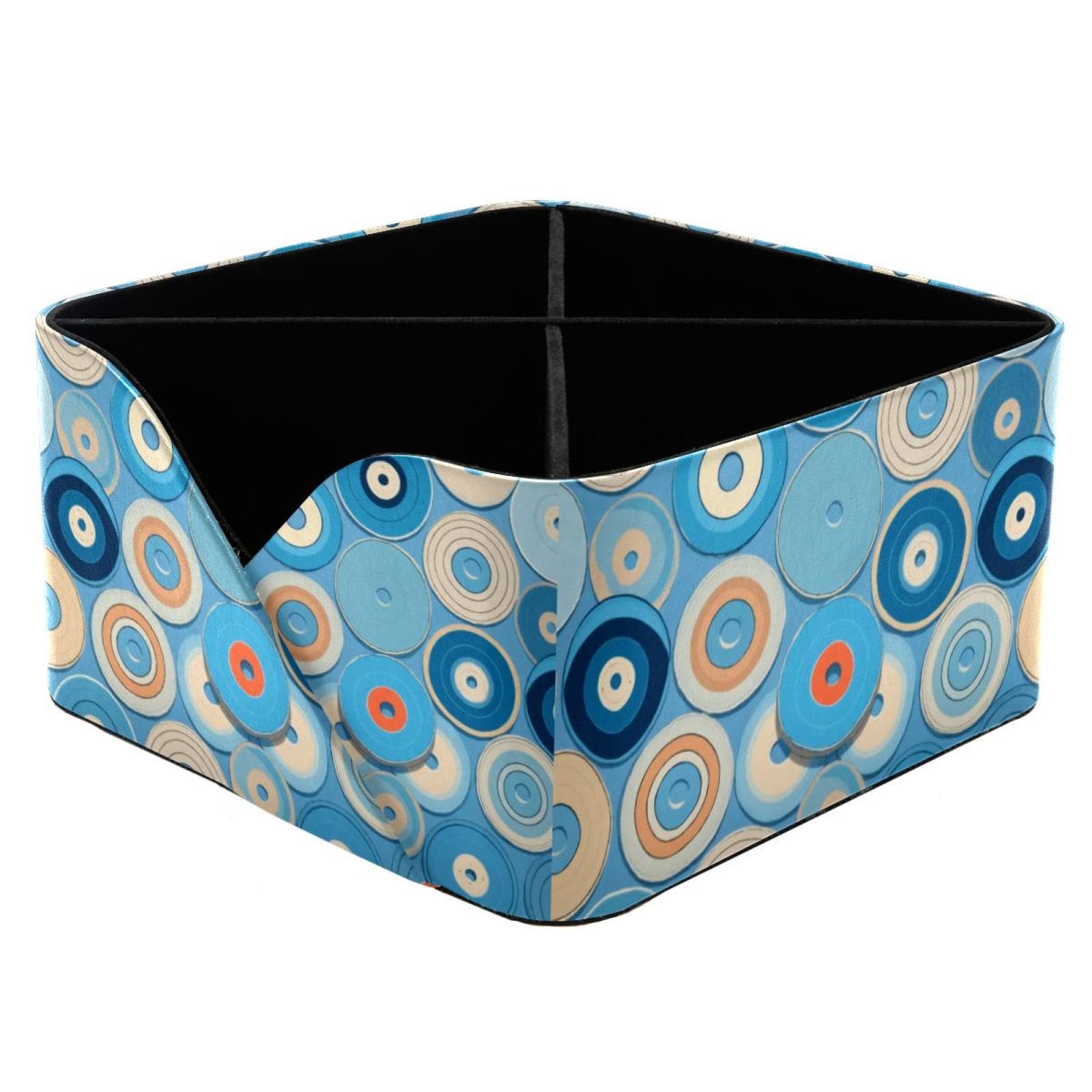 Organiseur de bureau bleu et porte-stylos rectangulaire chic pour cosmétiques