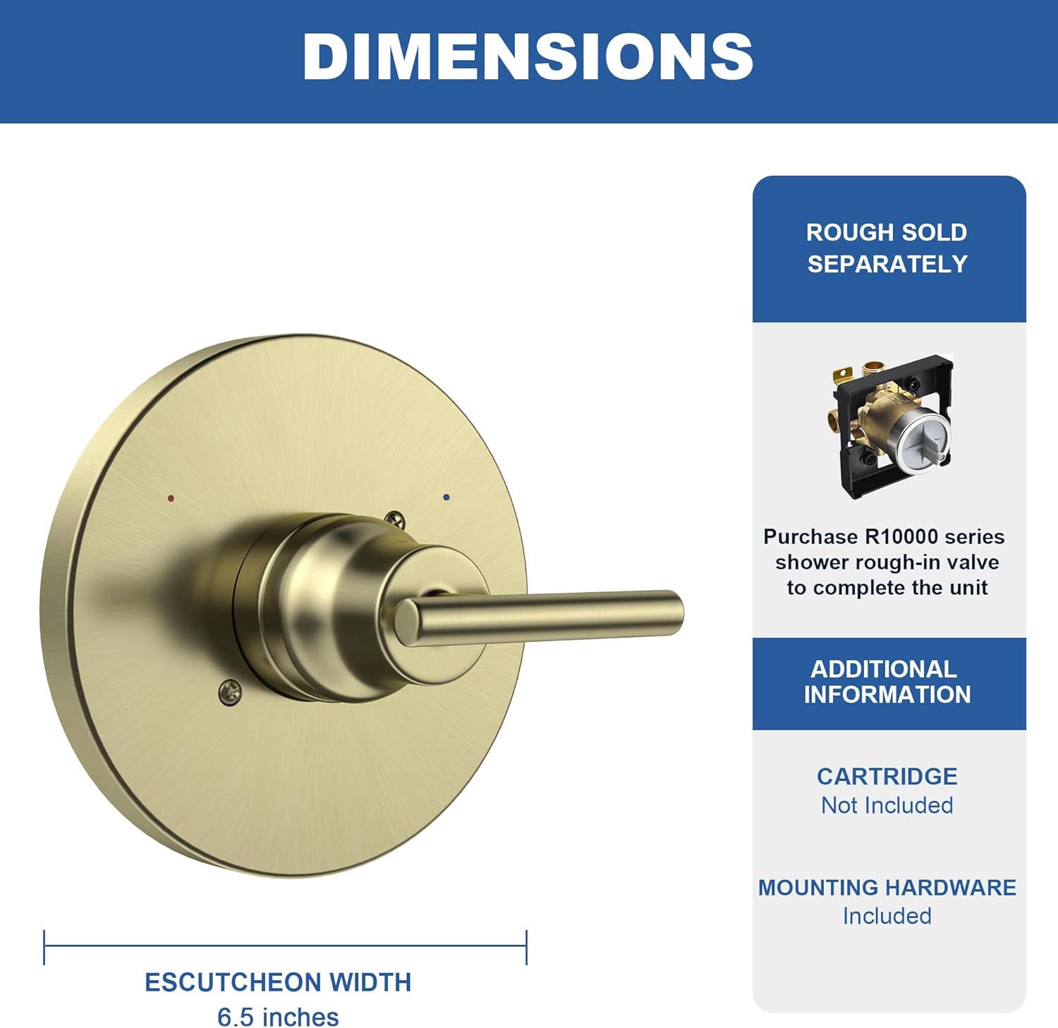 Replacement for Delta Trinsic 14 Series Single-Handle Shower Faucet, Champagne Bronze Shower Trim Kit with 6 inch Shower Head (Cartridge and Valve Not Included)