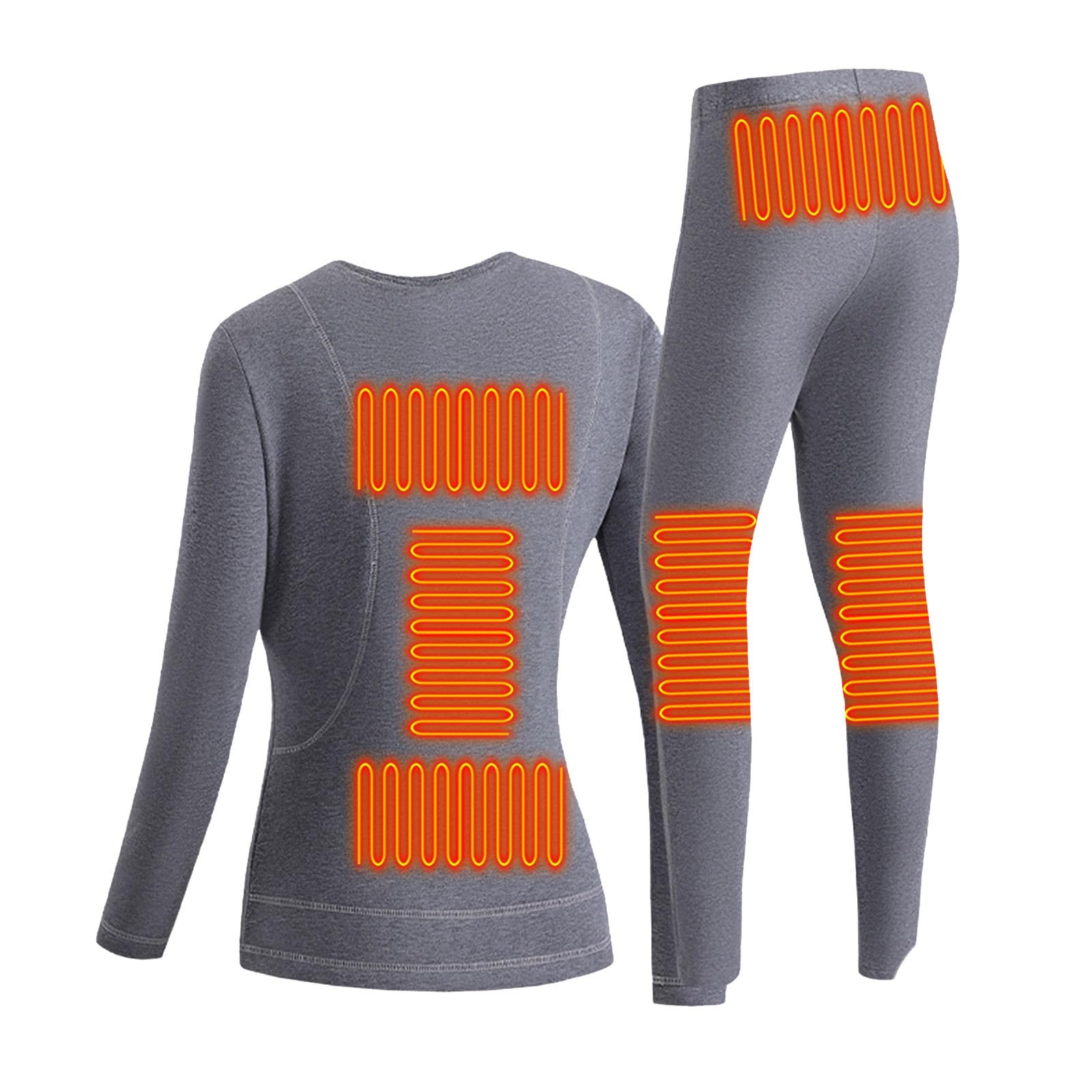 Generisch Skiunterwäsche Herren Hohe Elastische Thermoanzug Thermounterwäsche Set Fußbal Lange Sportunterwäsche Innenfleece Dicke Thermounterhose Atmungsaktiv Unterhemd Unterhose Skifahren Thermohose