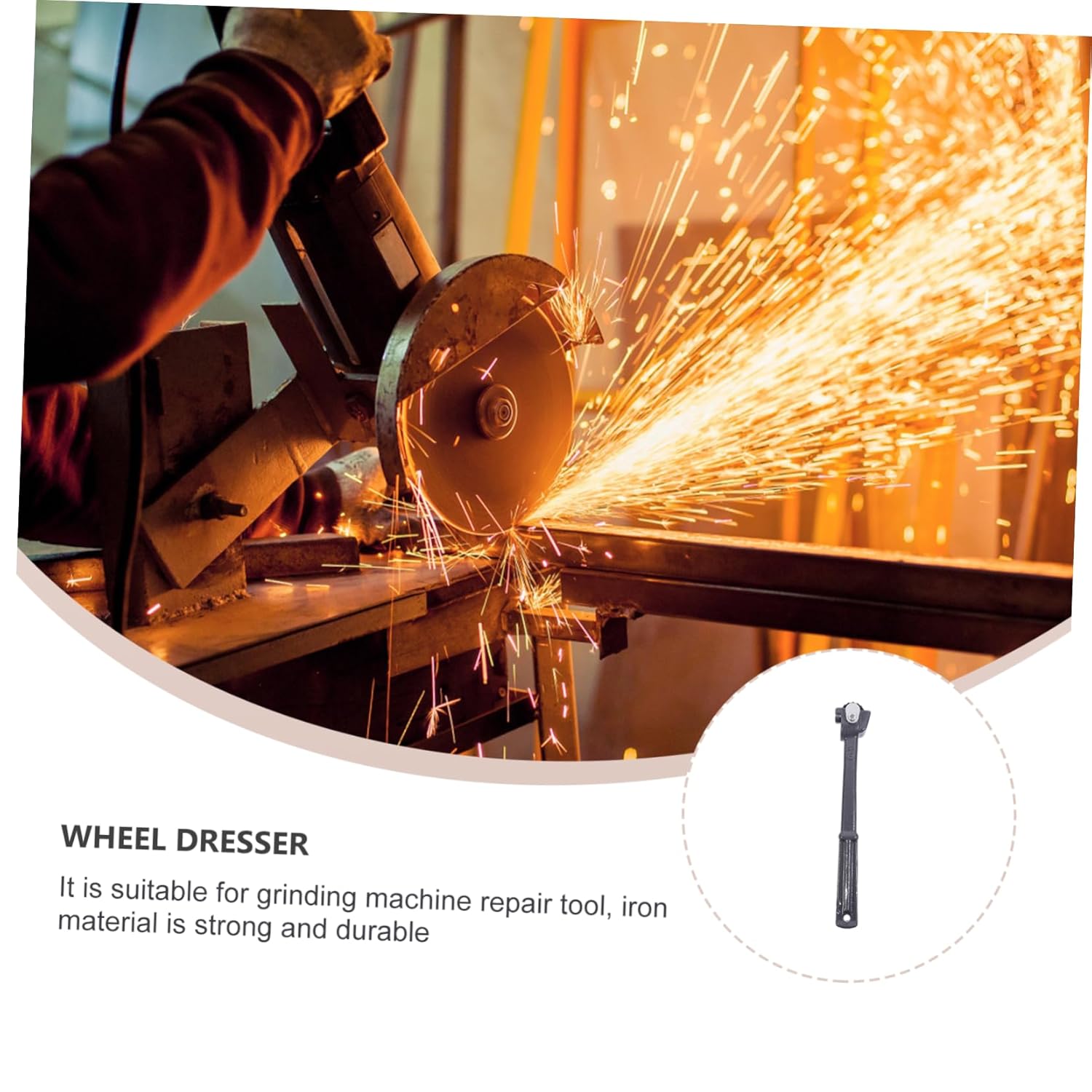 Handheld Grinding Wheel Dresser Tool for Easy Truing and Deburring Professional Dresser for Abrasive Sharpening Dark Grey Hand Tool with Comfortable Grip