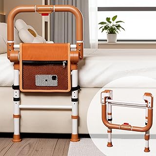 Aufstehhilfe Bett für Senioren, Klappbares Bettgitter, Höhenverstellbar, mit Aufbewahrungstasche, Aufstehhilfen für Senioren, Menschen mit Behinderung und Schwangere (41 * 69cm)