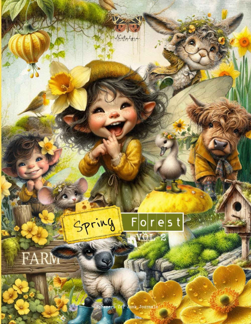 Spring Forest Ephemera for Junk Journals vol 2: A Grand Collection of over 400 Vintage Images of Fairies, Boys and Girls, Woodland and Farm Animals, ... Butterflies and Flowers to Cut and Collage      Paperback – January 16, 2026