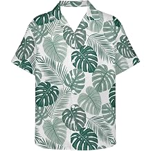 PinUp Angel Men's Classic Camp Collar Aloha Shirt Short Sleeve Tropical Printed Casual Button Down for Daily Outings