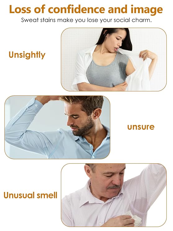 Armpit Sweat Pads for Women and Men, Underarm Sweat Pads, 100-Pack Medium Invisible Sweats Guards, Neutralize Odors, Super Absorbent, No-Leak Protection
