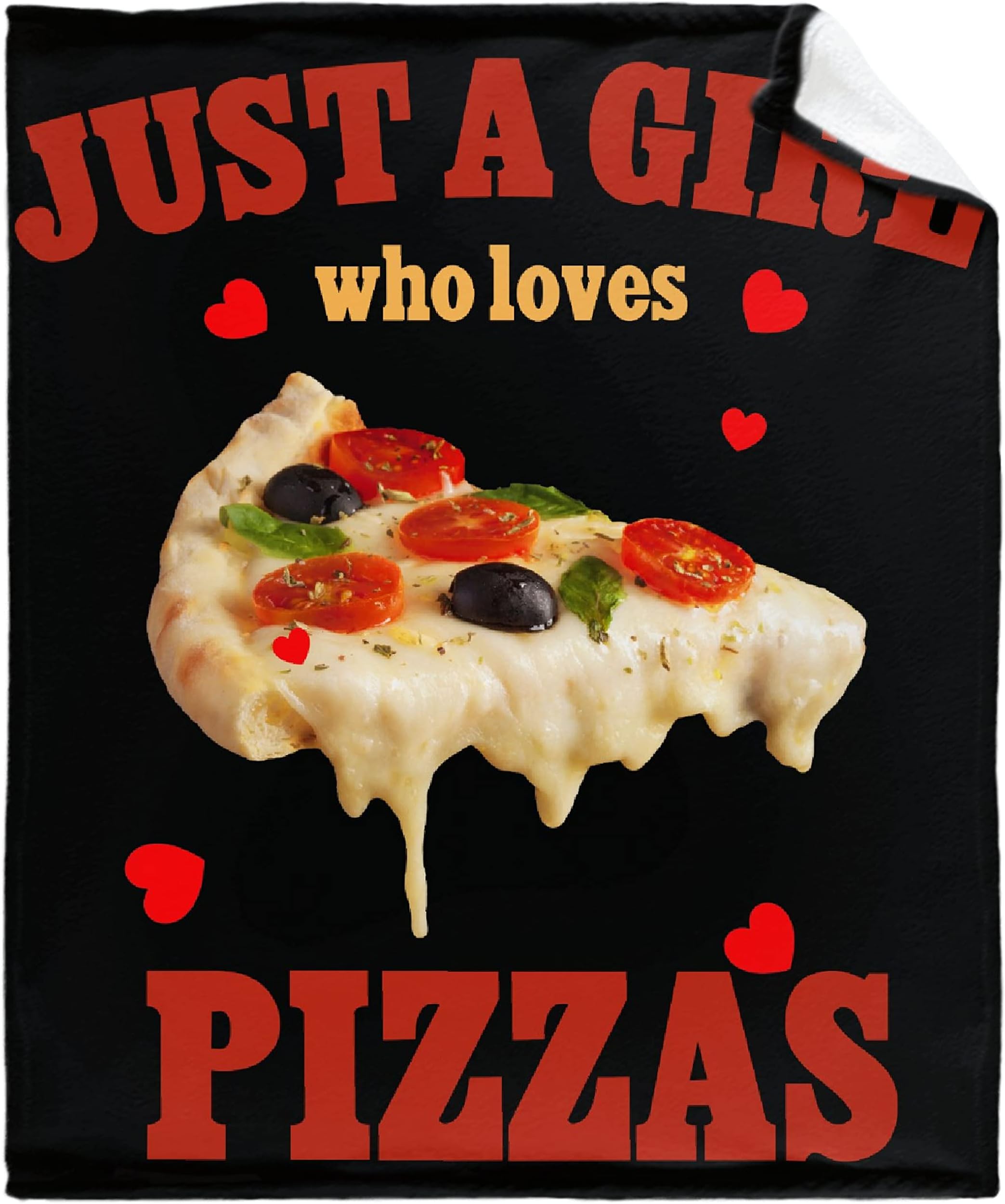 MATCHASTAR Just A Girl Who Loves Pizzas Red Ulta Soft Flannel Fleece Throw Blankets Birthday Christmas, Bedding Blanket Outdoor Cover for Couch Beach Picnic X-Small 40''x 30''（Toddler） Pet