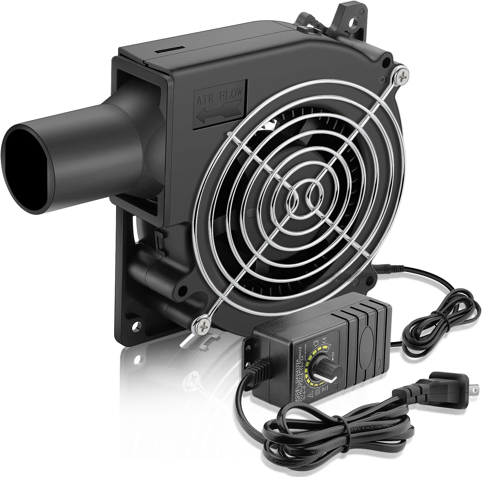 120mm x 32mm Small BBQ 12V Electric Blower Fan with Controller for Squirrel Cage Air Blower, Smoker Ventilation, Inflatable Replacement, Charcoal Starter, Fireplace Wood Stove Bellow