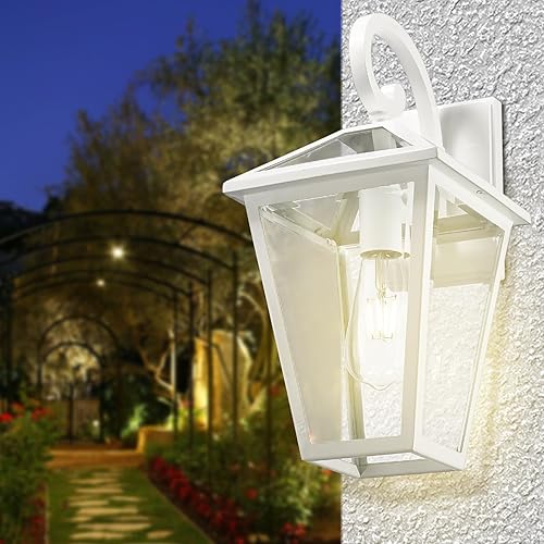 Miniatura 72 de Lámparas de pared para exteriores, faroles de pared exterior impermeables con vidrio, apliques de pared exterior, luces de porche delantero